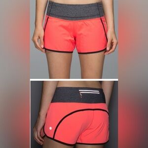 lululemon athletica Coral and Gray Athletic Shorts